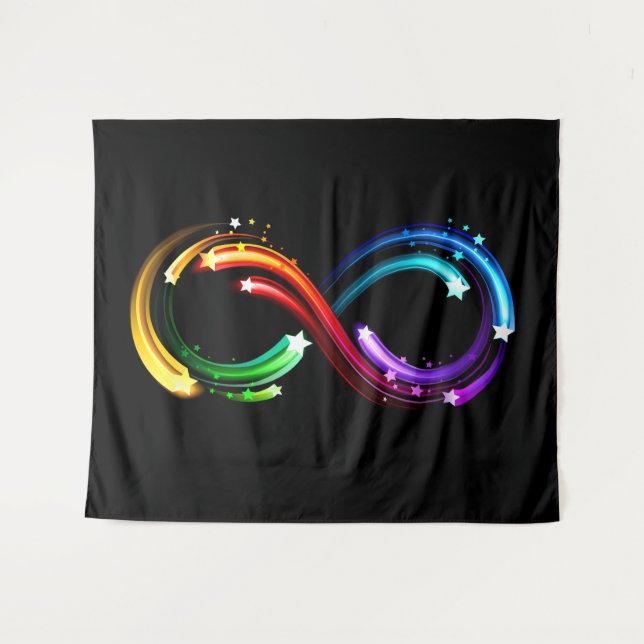 Tapete De Parede Símbolo do infinito de cometas arco-íris (Frente (Horizontal))