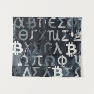 Tapete De Parede Símbolos de Bitcoin (Estilo: 5)