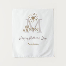 Tapete De Parede simple minimal mother's day monogram golden gray f