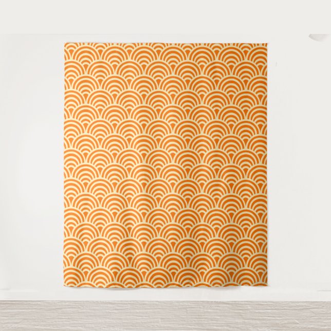 Tapete De Parede Simple Orange Scallop Pattern (Frente)