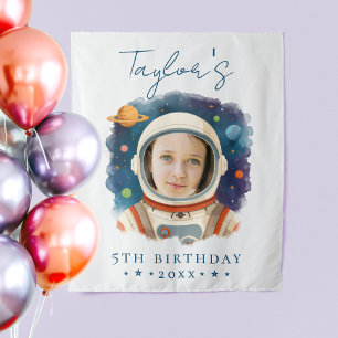 Tapete De Parede Simples Diversão Astronauta Azul Branco Foto Aquar