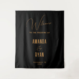 Tapete De Parede Simples Elegante Preto Bem-vindo Script Casamento