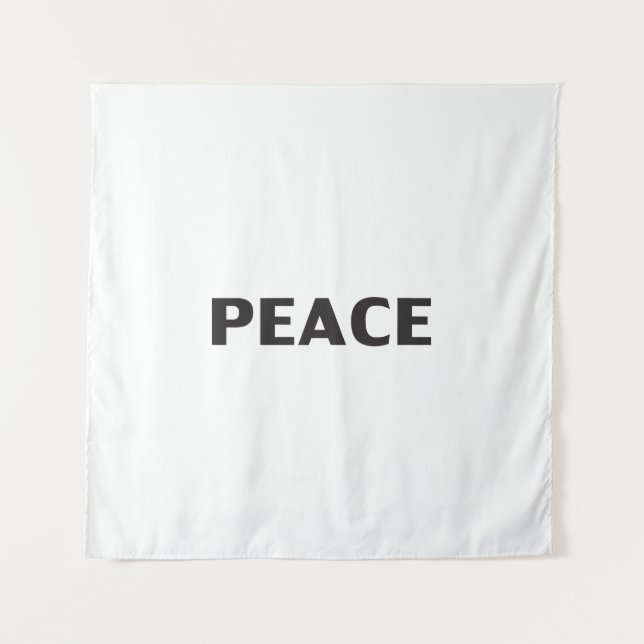 Tapete De Parede Simples tipografia moderna branca-negra da paz (Frente)