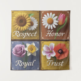 Tapete De Parede Sinais de madeira 3D lindos com floreamento de upl