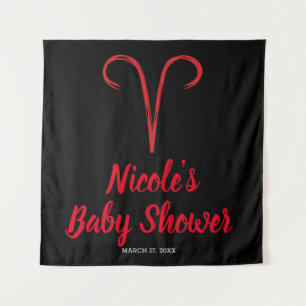 Tapete De Parede Sinal ARIES Astrologia Vermelha Fundo do Partido Z