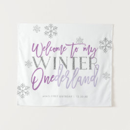 Tapete De Parede Sinal de Boas-Vindas ao Winter ONEderland com Bril