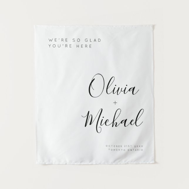 Tapete De Parede Sinal de Boas-Vindas de Casamento Personalizado co (Frente)