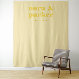 Tapete De Parede Sinal de Boas-Vindas de Casamento Simples Amarelo
