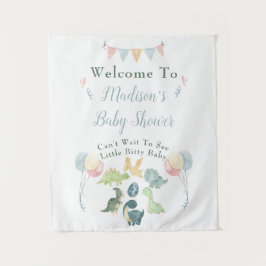 Tapete De Parede Sinal de Boas-Vindas de Chuveiro de Bebê com Dinos