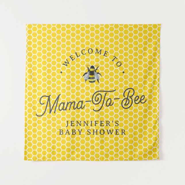 Tapete De Parede Sinal de Boas-vindas do Chá de fraldas Mama-A-Bee  (Frente)