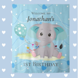 Tapete De Parede sinal de boas-vindas Plano de fundo azul de elefan