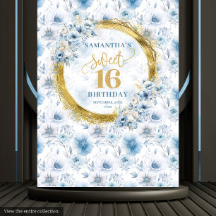 Tapete De Parede Sinal de Brilho Dourado para Festa Sweet Sixteen e