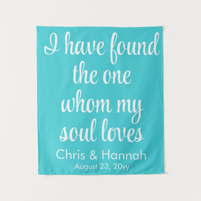 Tapete De Parede Sinal de Casamento Azul de Turquesa Russo para Cer (Frente)