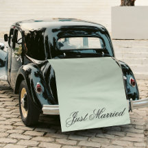 Sinal de Casamento de Tecido Verde para Carro