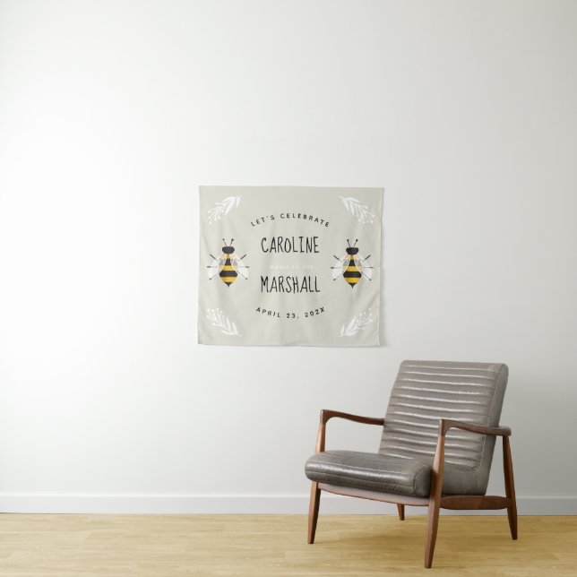 Tapete De Parede Sinal de Chuveiro de Bebê para Mamãe Rústica para  (In Situ (Horizontal))