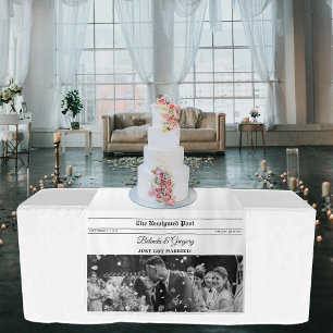 Tapete De Parede Sinal de corredor de mesa de jornal de casamento d