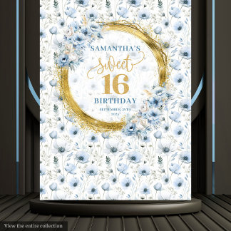 Tapete De Parede Sinal de festa Dourada da Glitter 16 Blue Dusty