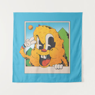 Tapete De Parede Sinal de Paz Laranja Difuso Retro Desenho Animado