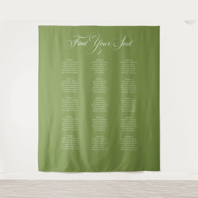 Tapete De Parede Sinal de Quadro de Assentos de Casamento Verde Mar (Frente)