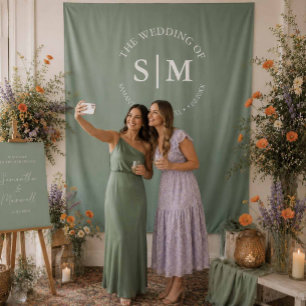 Tapete De Parede Sinal de Selfie de Boas-Vindas de Casamento Monogr
