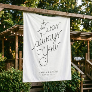 Tapete De Parede Sinalização de Casamento com Caligrafia Personaliz