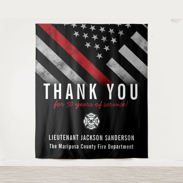 Tapete De Parede Sinalizador da Linha Vermelha do Aniversário do Bo (Frente)