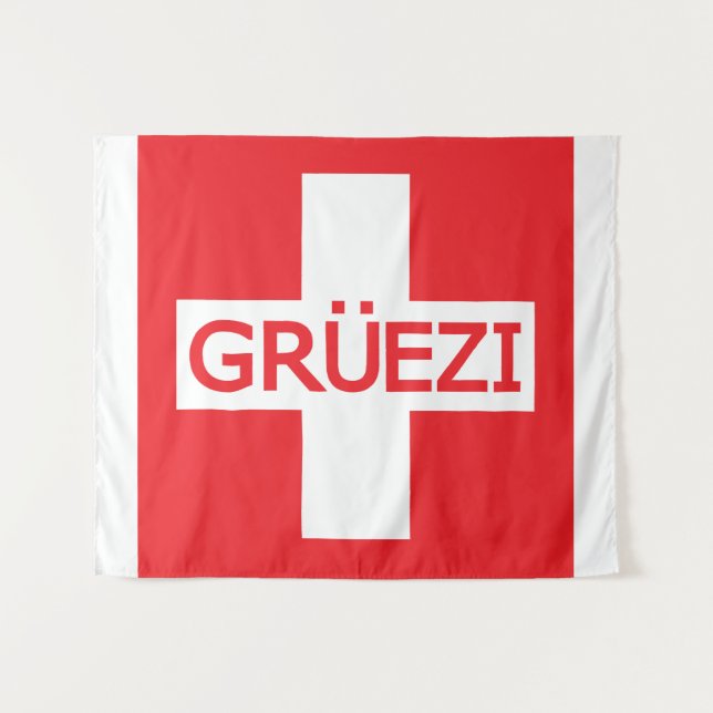 Tapete De Parede Sinalizador de Suiça Gruezi (Frente (Horizontal))