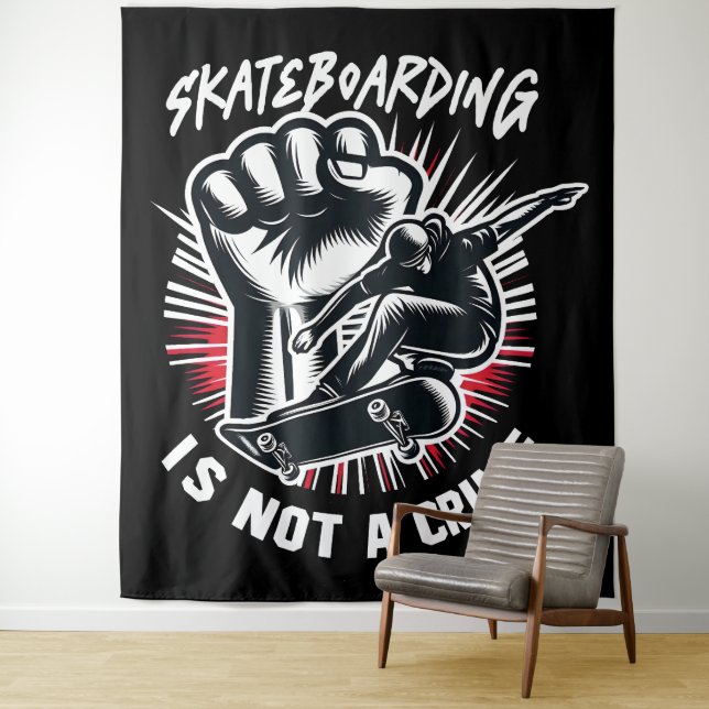 Tapete De Parede Skateboarding is Not A Crime (In Situ)