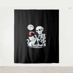 Tapete De Parede Skeleton Cat gatinho do crânio Design Cla