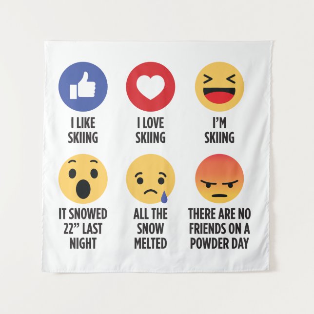 Tapete De Parede Skiing Emojis (Frente)