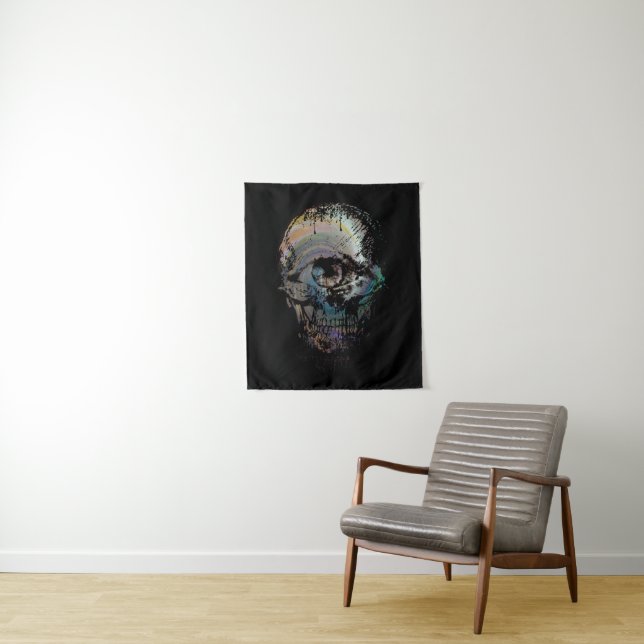 TAPETE DE PAREDE SKULL EYE SKELETON HALLOWEEN GIFT (In Situ)