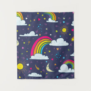 Tapete De Parede Sky with Sun and Rainbows