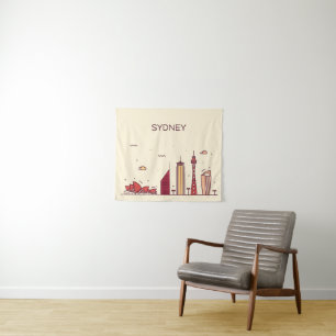 Tapete De Parede Skyline do Doodle de Sydney, Austrália
