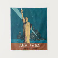 Skyline do Nova Iorque Viagens vintage Liberty