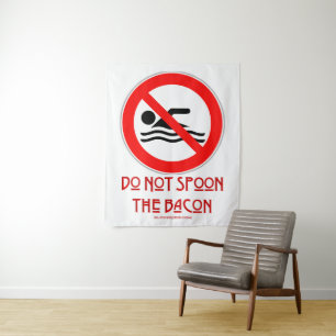 Tapete De Parede SlipperyJoe's Do Not Spoon Bacon Red Warman