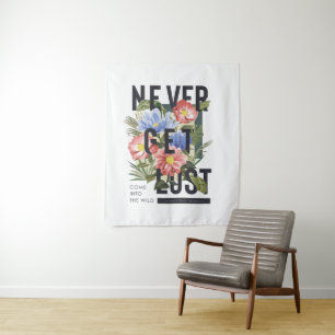 Tapete De Parede Slogan Floral Nunca Perdido