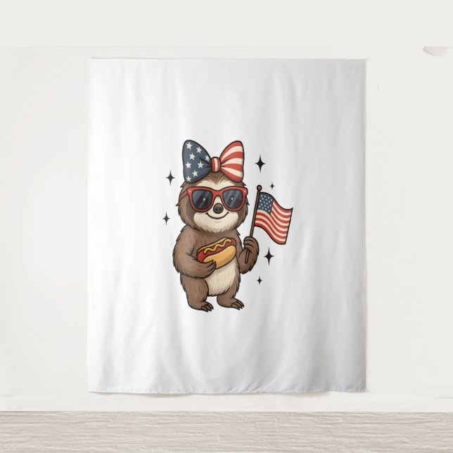Tapete De Parede Sloth 4 de julho (Frente)