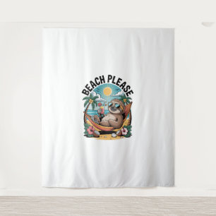 Tapete De Parede Sloth com Sorvete Summer Beach, por favor