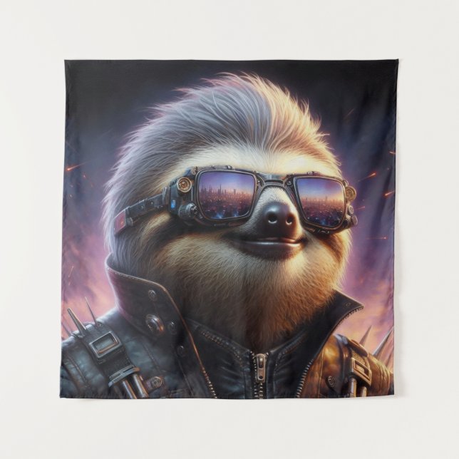 Tapete De Parede Sloth Cyberpunk (Frente)
