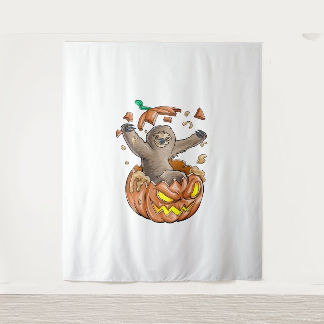 Tapete De Parede Sloth Pumpkin Halloween (Frente)