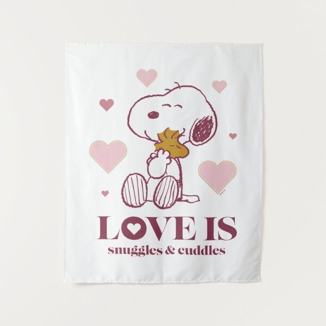 Tapete De Parede Snoopy & Woodstock - O amor é Snuggles e Cuddles (Frente)