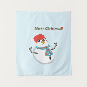Tapete De Parede Snowman. Merry Christmas.