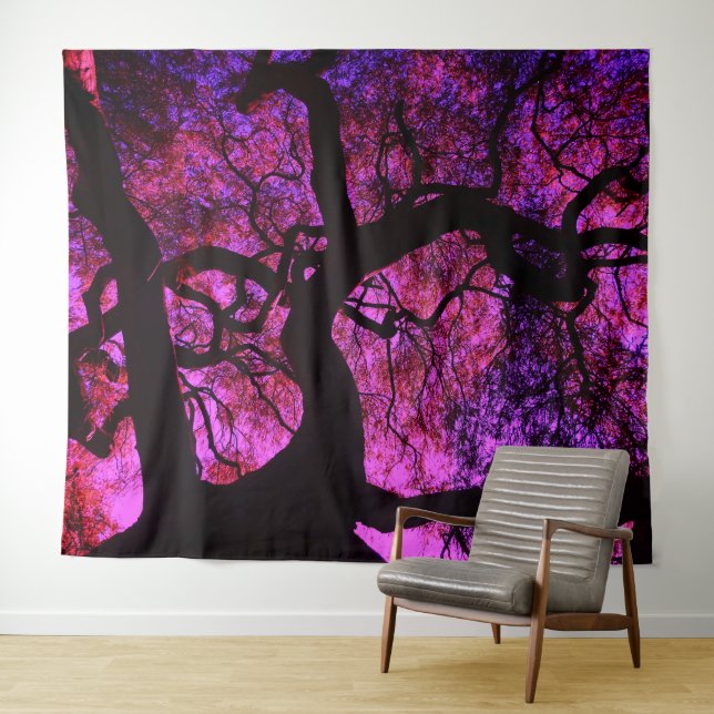 Tapete De Parede Sob a árvore em rosa / roxo (In Situ (Horizontal))