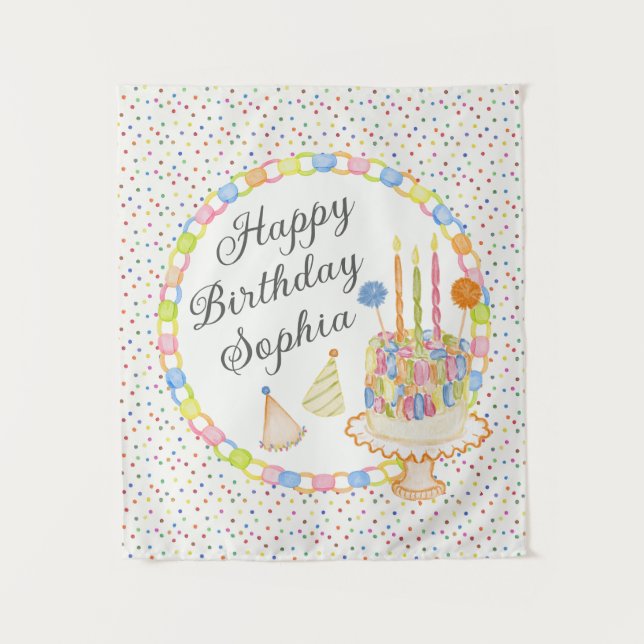 Tapete De Parede Sobremesa de Aniversário Confete (Frente)