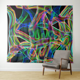 Tapete De Parede Sobreposição de curvas tipo fita, alivio colorido