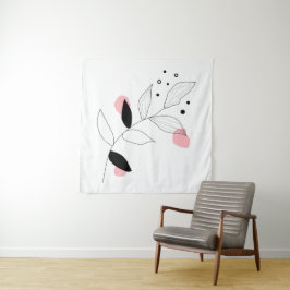 Tapete De Parede Soft Botanica – Arte de Linha de Folha Minimalista