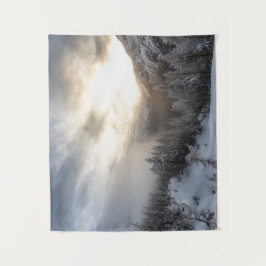 Tapete De Parede Sol brilhando na incrível paisagem de inverno