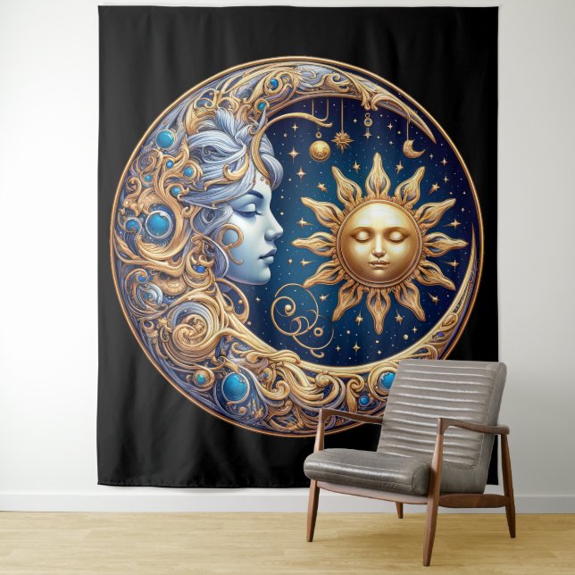 Tapete De Parede Sol e Lua Celestiais (In Situ)