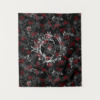 Tapete De Parede Sol e Lua, Wicca, Bruxa, Pagan, Halloween