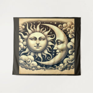 Tapete De Parede Sol & Lua Celestiais Vintage